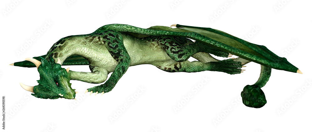 Fototapeta premium 3D Rendering Fairy Tale Dragon on White