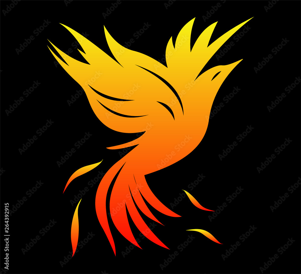Obraz premium Phoenix, firebird logo, emblem