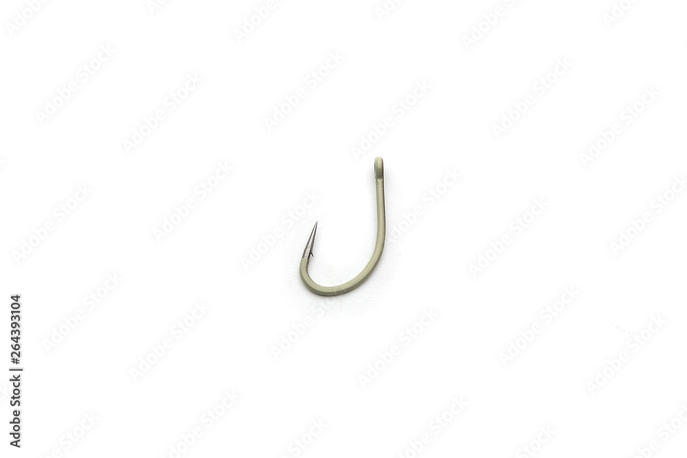 Single fish hook isolated on white Single fish hook isolated on white