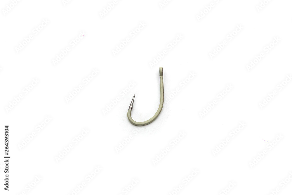 Single fish hook isolated on white