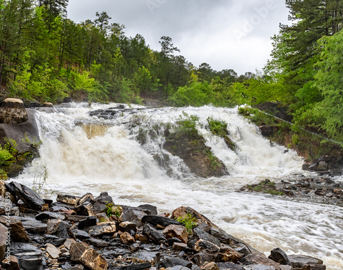 Hot Springs, Arkansas river rapids after the rain in spring