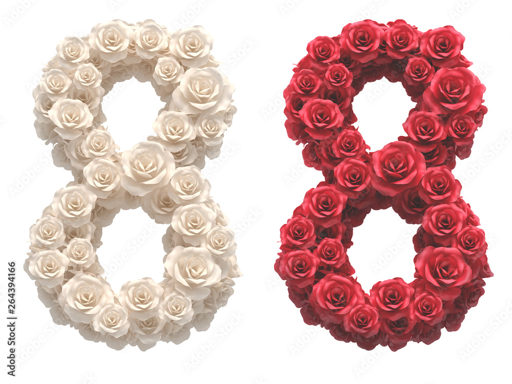 Red and White roses font. Red and White roses font.