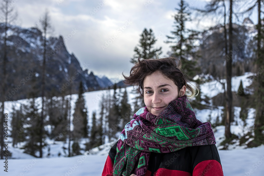 Smiling girl at the mountain Smiling girl at the mountain
