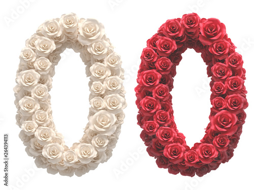 Red and White roses font.