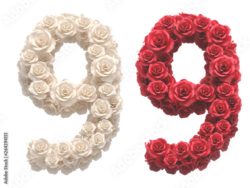 Red and White roses font.
