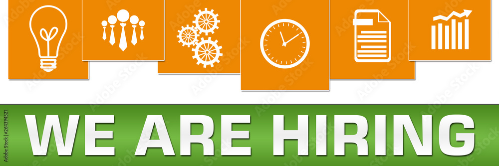We Are Hiring Business Symbols Green Orange On Top Horizontal We Are Hiring Business Symbols Green Orange On Top Horizontal