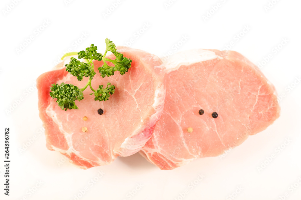 raw pork chop isolated on white background raw pork chop isolated on white background