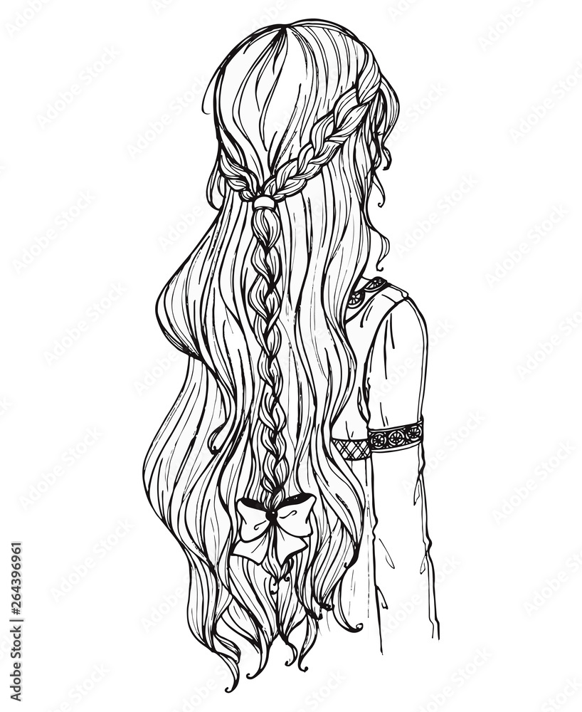 How to Draw a Manga Girl with Long Hair (Front View)