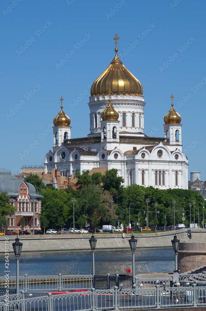 Summer view of the Cathedral of Christ the Savior in Moscow, Russia