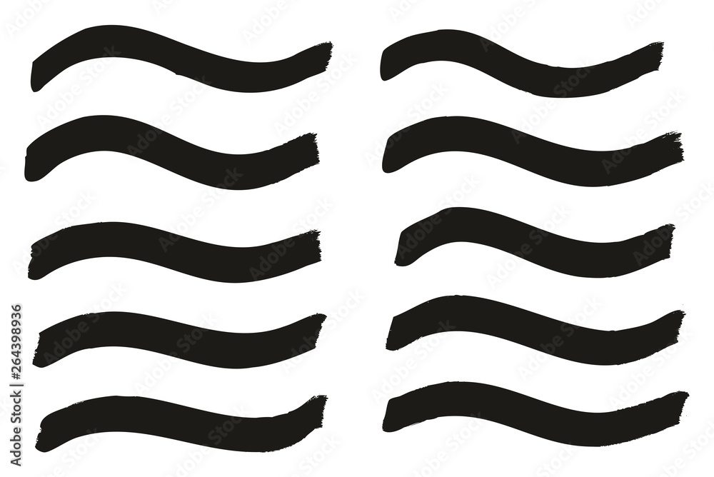 Fototapeta premium Tagging Marker Medium Wavy Lines High Detail Abstract Vector Background Set 33