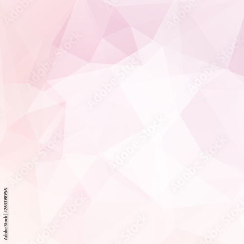 Fototapeta Naklejka Na Ścianę i Meble -  Geometric pattern, polygon triangles vector background in pastel pink tone. Illustration pattern