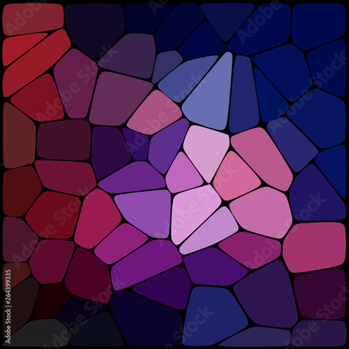 Abstract background consisting of blue  purple geometrical shapes with thick black borders  vector illustration.