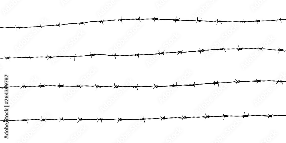 silhouette of barbed wire on white background silhouette of barbed wire on white background