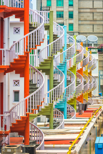 Sticker Singapore's spiral staircases.
