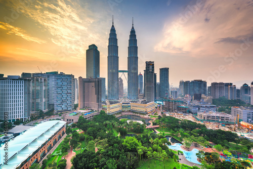 Kuala Lumpur, Malaysia park and skyline