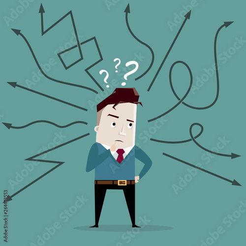 Man thinks over difficult choices