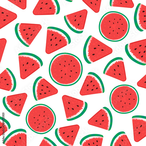 Watermelon Seamless pattern surface design. Vector illustration isolated on white