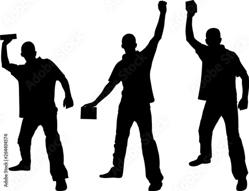 man who threw brick silhouettes