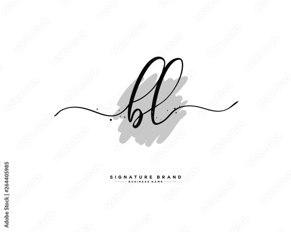 Obraz premium B L BL initial logo handwriting template vector