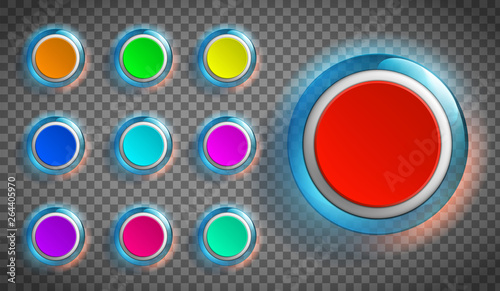 Round colored buttons for the web site or app.
