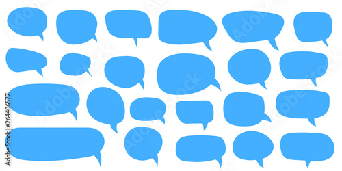 Set of speech bubbles. Blank empty vector speech bubbles. Cartoon balloon word design.
