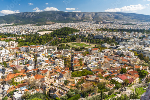 Athens cityscape, looking towards Temple of Olympian Zeus. © Andy Chisholm