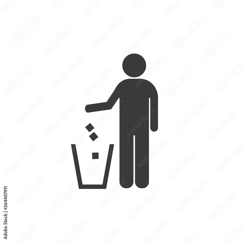Person throwing trash in basket - Vector Person throwing trash in basket - Vector