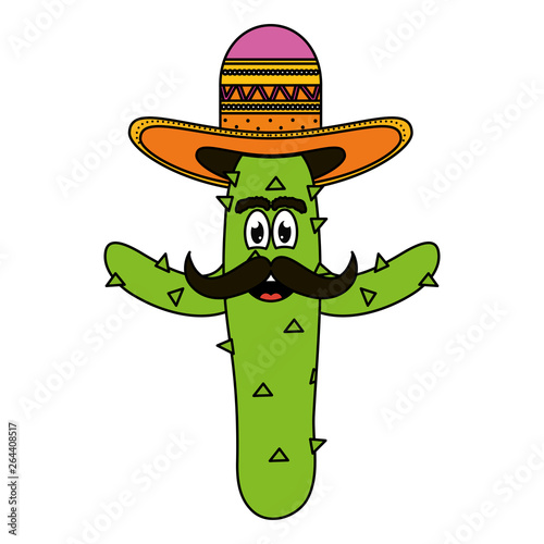 mexican cactus with hat emoji character