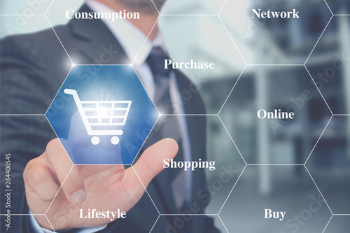 オンラインショッピングでの注文 タッチスクリーン Online shopping, internet purchases and e-commerce