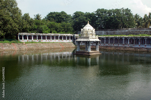 Temple pond, Kanchipuram, Tamil Nadu, India photo