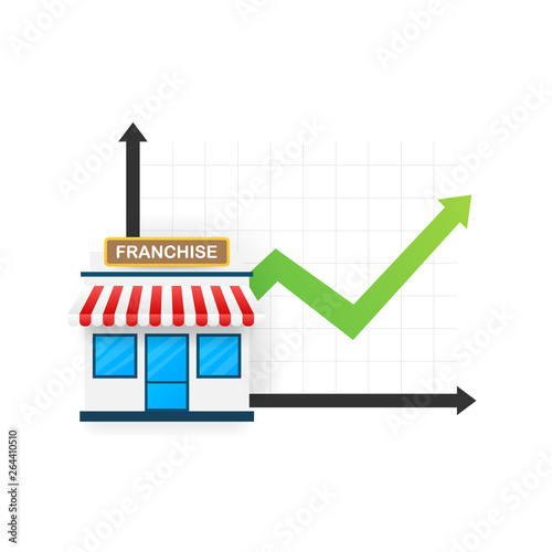 Franchise business concept, franchise marketing system. Vector illustration.