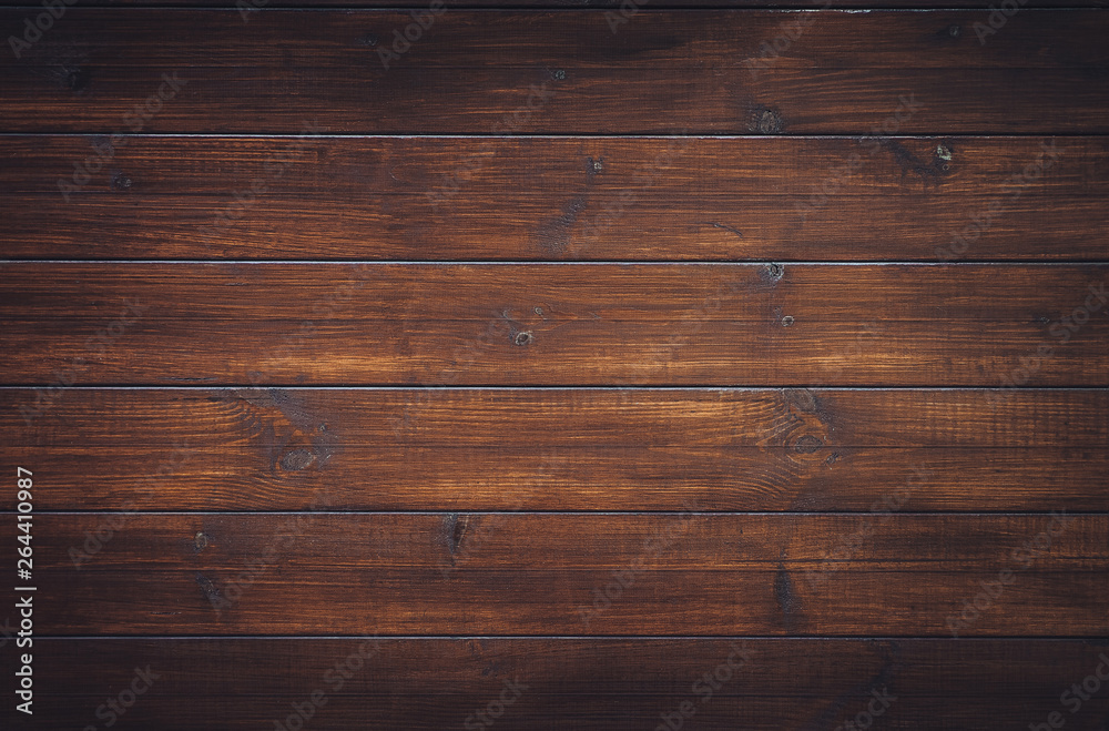 Old Vintage Planked Wood Texture Background. Top View of Rustic Wooden Wall Surface. Copy Space for Text or image.