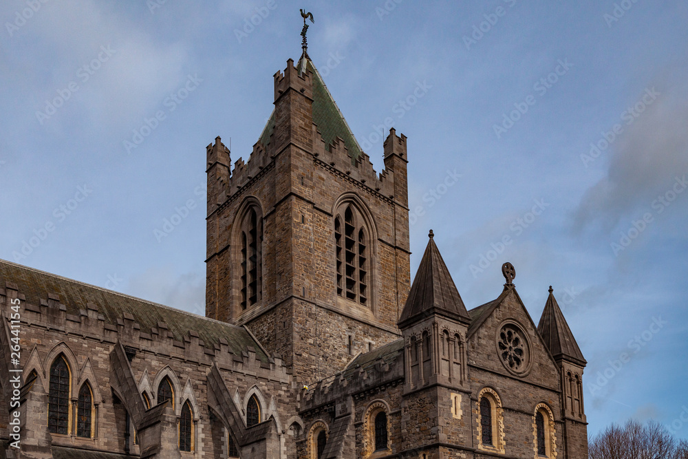 Fototapeta premium Dublin, Ireland – March 2019. Cathedral Church of the Holy Trinity, Roman Catholic Christ Church Cathedral in Dublin