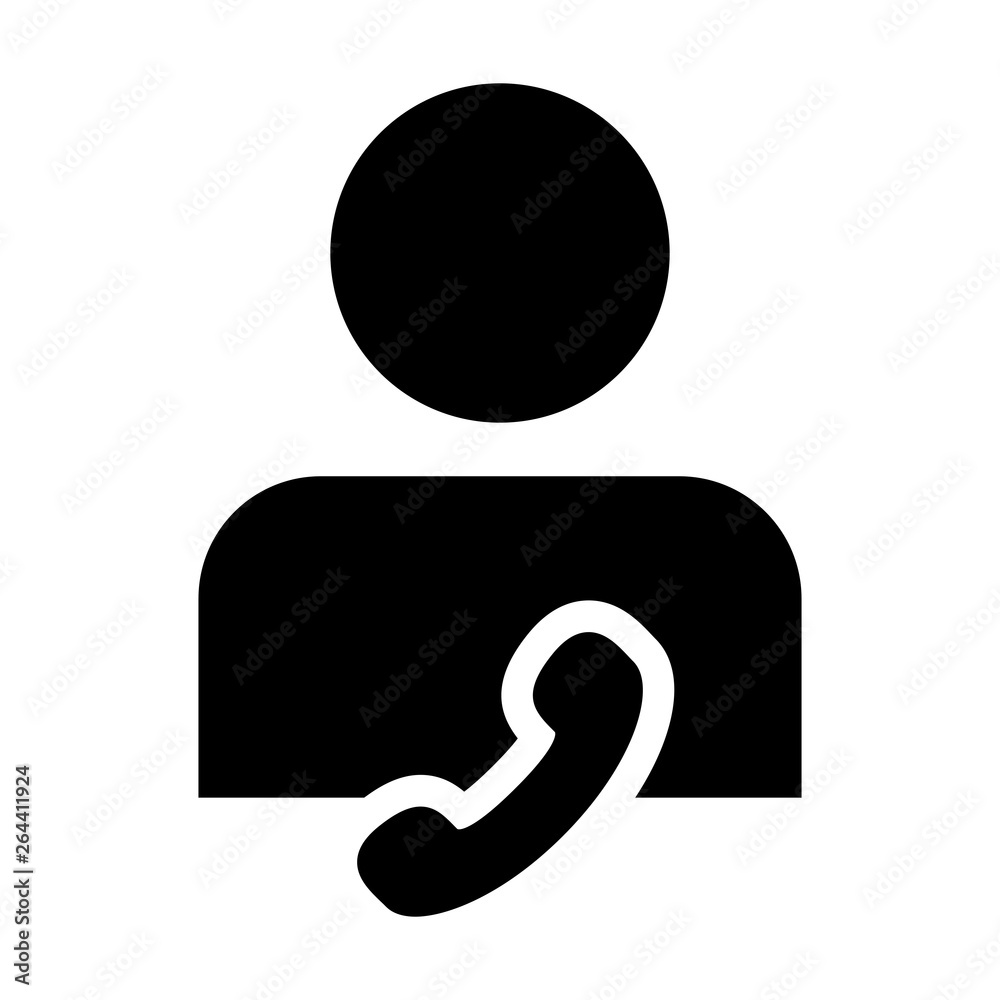 Phone icon vector male user person profile avatar symbol for contact -  Stock Image - Everypixel