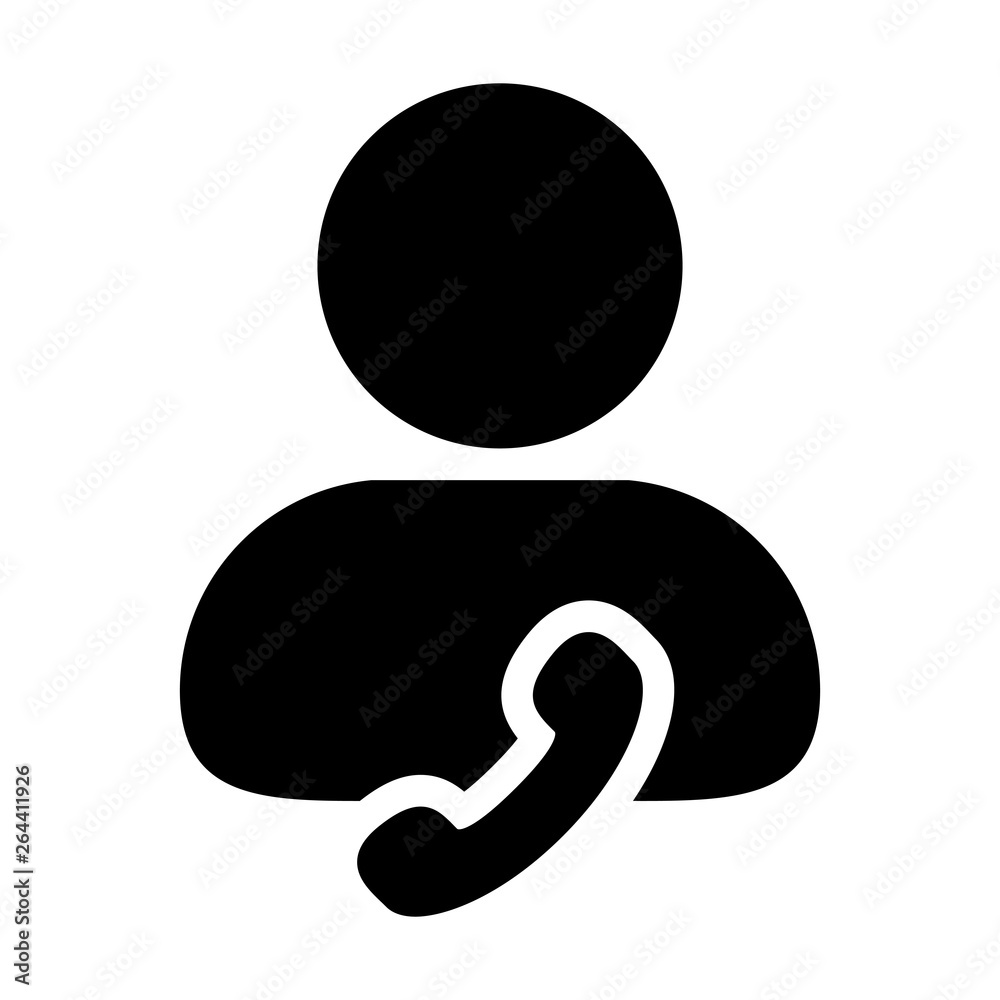 Talk icon vector male user person profile avatar with phone symbol for business contact and communication in flat color glyph pictogram illustration Talk icon vector male user person profile avatar with phone symbol for business contact and communication in flat color glyph pictogram illustration