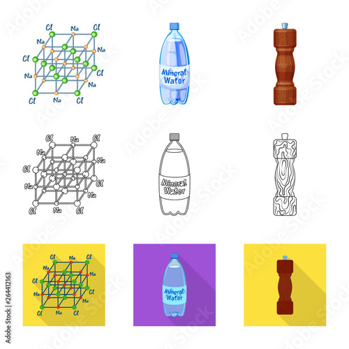 Isolated object of cooking and sea sign. Set of cooking and baking   stock vector illustration.