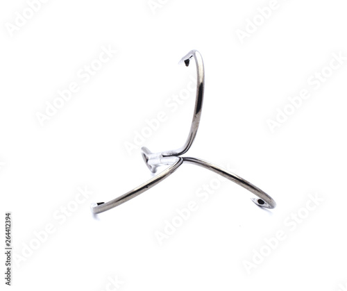 Rusty old fish hook, isolated on white background.