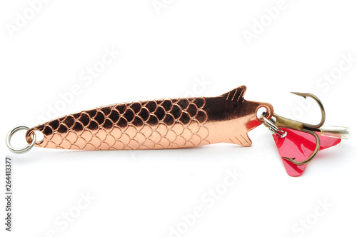 Fishing spoon-bait with a threefold hook