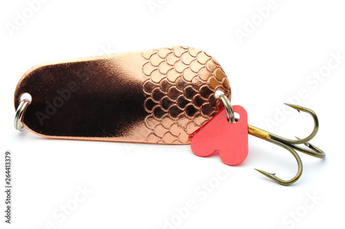 Fishing spoon-bait with a threefold hook