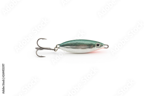 Fishing spoon-bait with a threefold hook