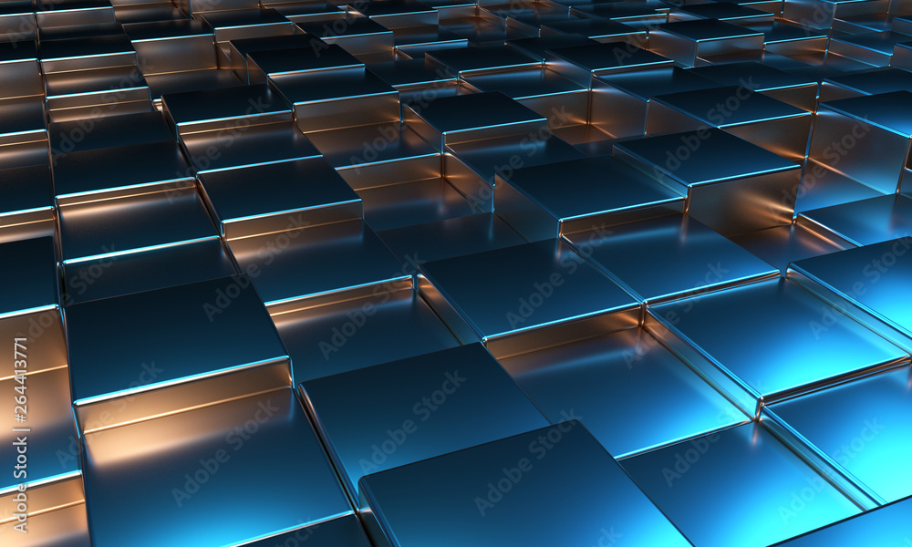 Obraz premium Abstract Cube Blocks Background 3d render