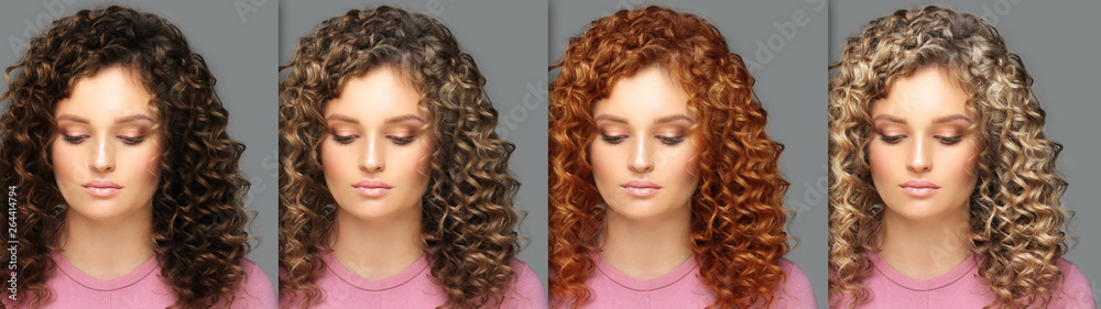 Fototapeta premium Different Hair Tones.Coloring Hair
