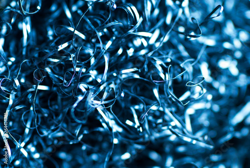 Metal shavings in blue.
