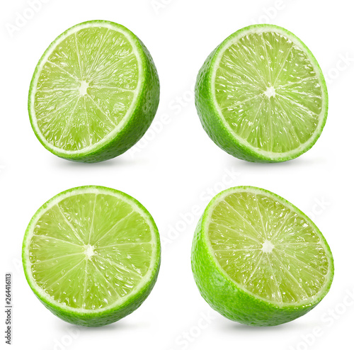 Lime half isolated on white background.