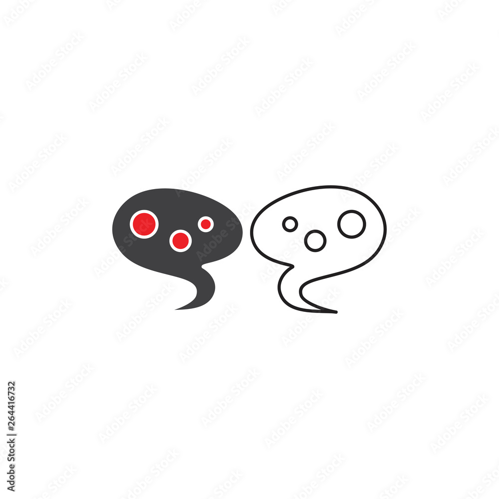 cute bubble talk symbol decoration vector