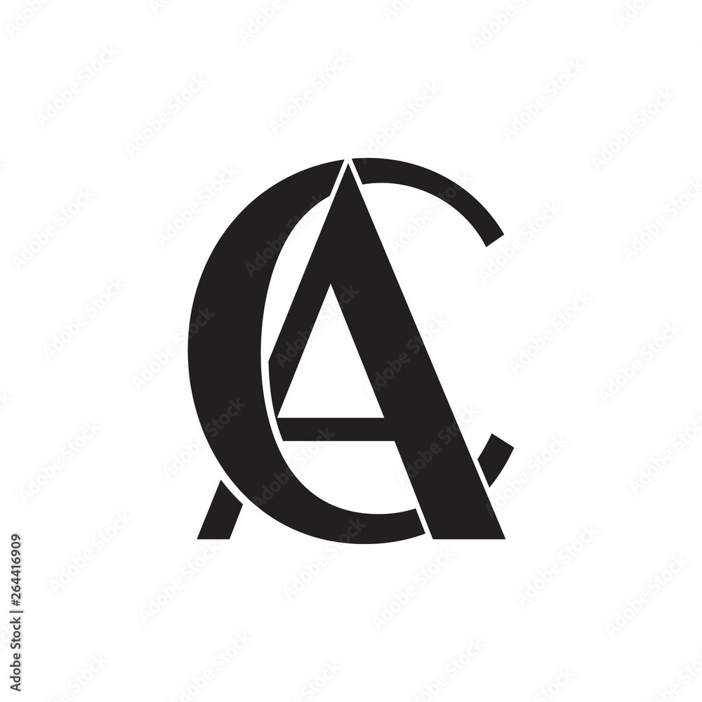 letters ca simple linked overlapping logo vector letters ca simple linked overlapping logo vector