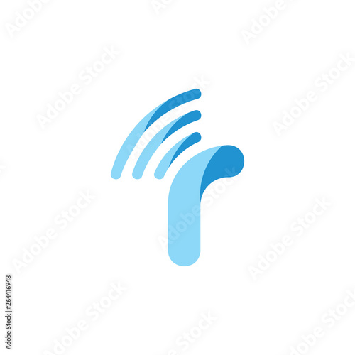 letter r radio signal symbol logo vector photo