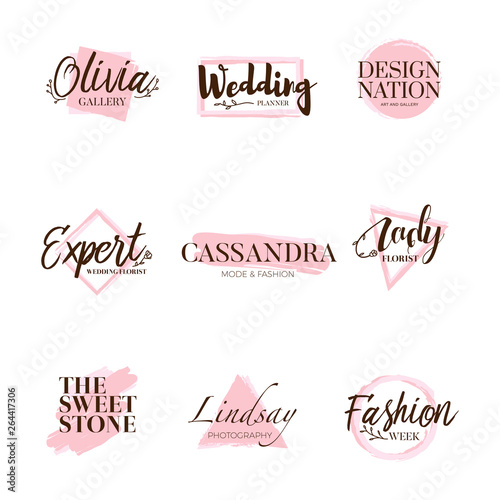 Pink Brush Logo Type Collection