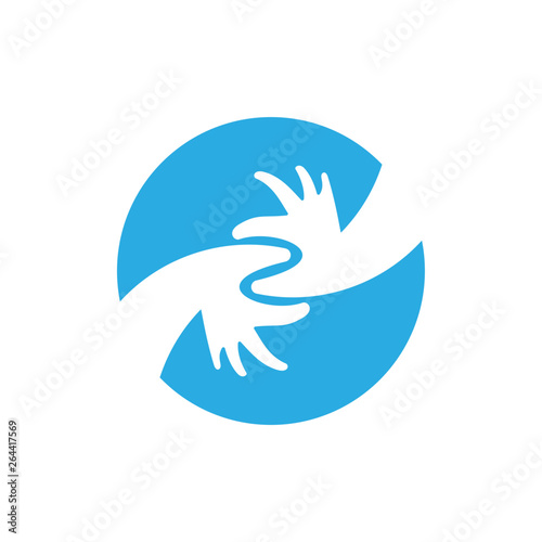 linked hand care symbol logo decoration vector
