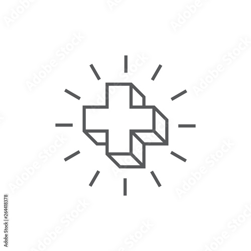 plus medical 3d geometric line logo vector